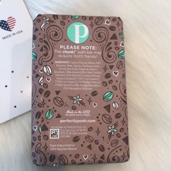 Hearts on pink Nail strips and Perfectly Posh Coffee Vanilla chunk soap bath bar - Picture 3 of 5